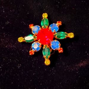 NEW.  Striking multi-colored pin.  Gold setting. Custom made.  NWOT